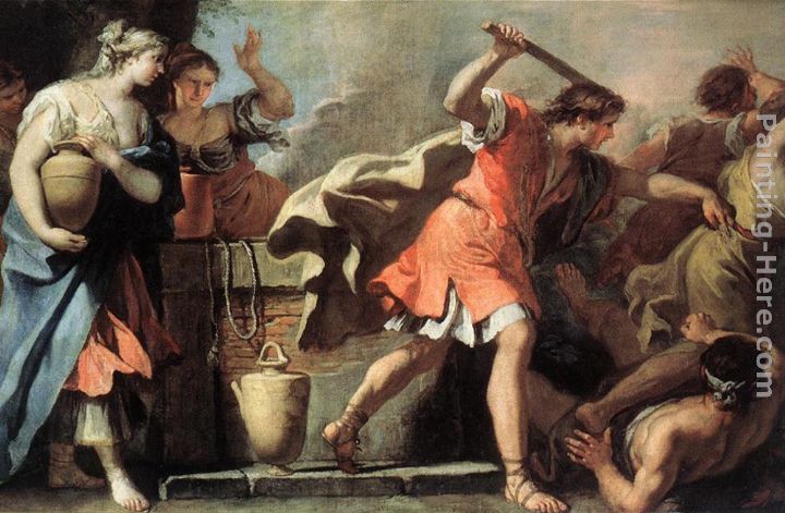 Moses Defending the Daughters of Jethro painting - Sebastiano Ricci Moses Defending the Daughters of Jethro art painting